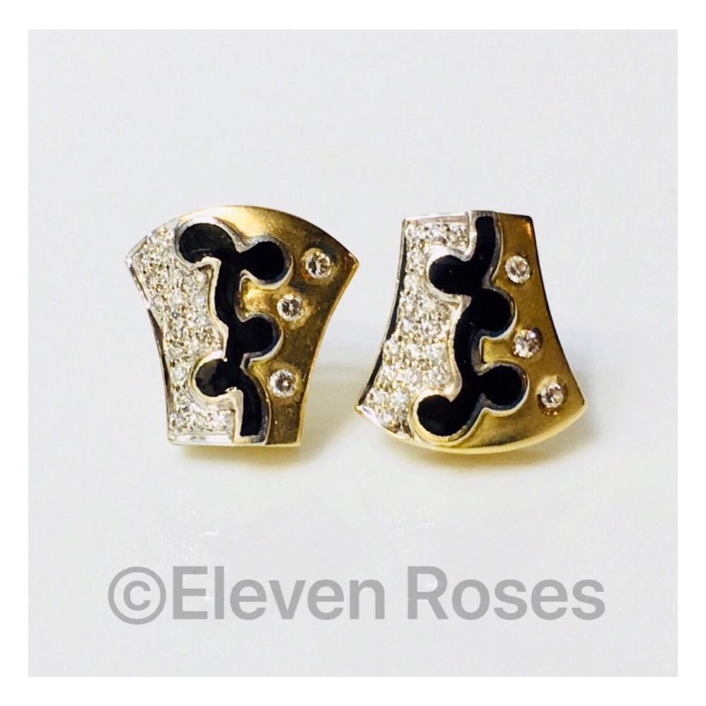 Designer 18k Gold Diamond Earrings